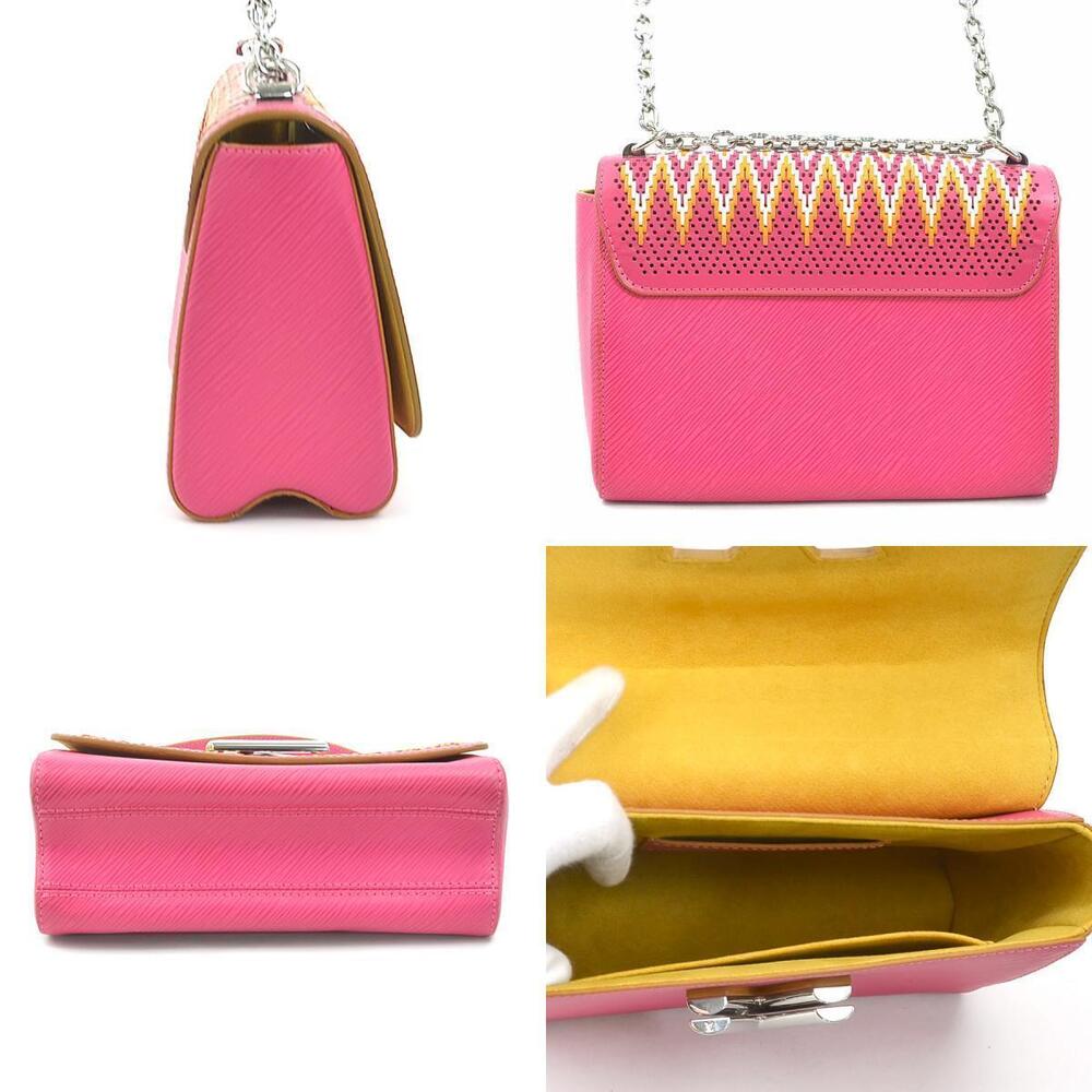 Louis Vuitton Silver Epi Shoulder Leather Twist Multicolor Bag Pink